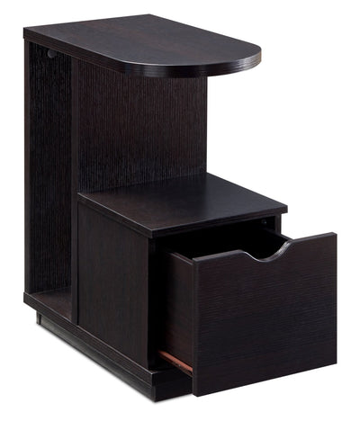 Torry Chairside Table – Brown  - Contemporary style End Table in Red cocoa Medium Density Fibreboard (MDF)