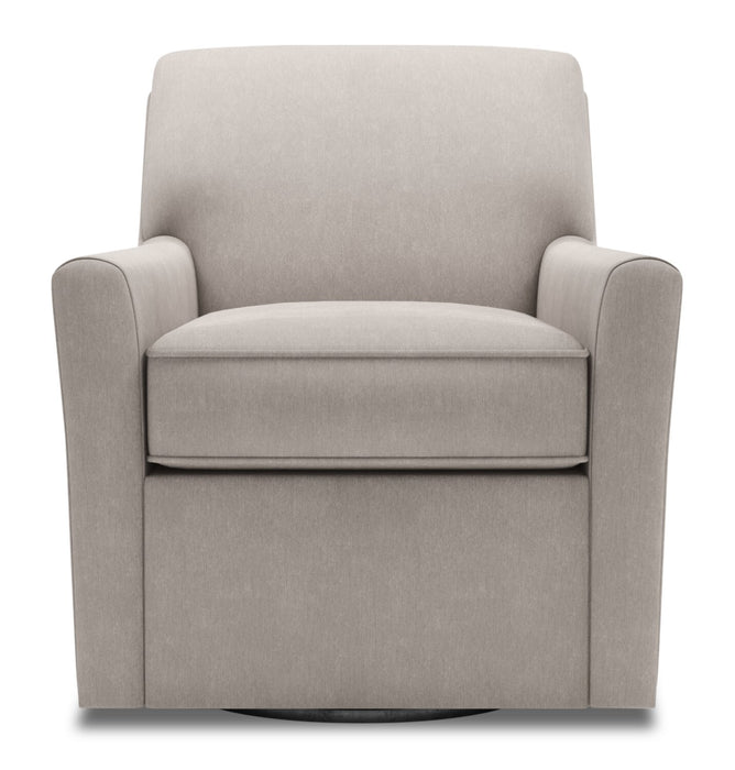 Made in Canada Sofa Lab Customizable Swivel 31\" Linen-Look Fabric Accent Chair - Pax Slate Grey