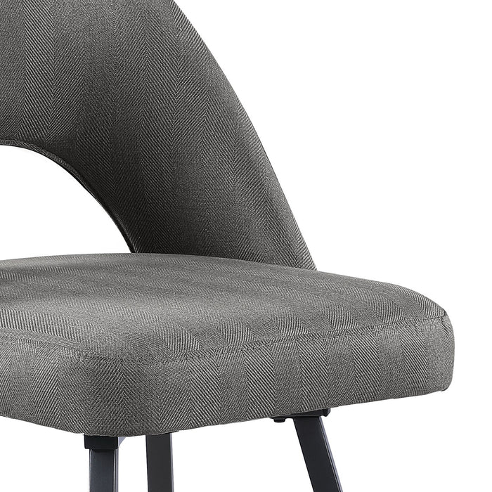 Elijah Counter-Height Stool with Swivel Seat & Linen-Look Fabric, 26\"H, Metal - Grey