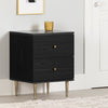 Lake Bedside 2-Drawer Nightstand, 19.5"W x 25.5"H, Made in Canada, Glam - Black | Table de nuit somptueuse Lake de 19,5 po (L) x 25,5 po (H) à 2 tiroirs, fabriquée au Canada - noire