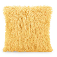 Mongolian Sheepskin Accent Pillow - Gold
