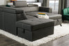 Drake 3-Piece Faux Suede Left-Facing Sleeper Sectional - Cement 