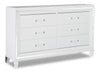 Max Dresser - White - Glam style Dresser in White Asian Hardwood, Medium Density Fibreboard (MDF), Plywood