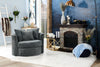 Midi Chenille Swivel Cuddler Chair - Plush Thunder 