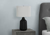 24" Black Concrete Table Lamp with Grey Shade|Lampe de table de 24 po béton noir avec abat-jour gris