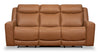 Scott Living Prescott 88.5\" Genuine Leather Power Reclining Sofa with Power Headrests - Butternut Brown