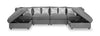 Scott Living Evolve Modular 6-Piece Linen-Look Fabric Sectional with Feather Down Cushions - Charcoal Grey | Sofa sectionnel modulaire Evolve de Scott Living 6 pièces en tissu d’apparence lin avec coussins en duvet et plumes - gris anthracite