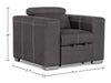 Drake Faux Suede Chair with Pull-Out Ottoman - Cement 