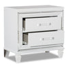Max Bedside 2-Drawer Nightstand, 30"W x 30"H, Glam - White