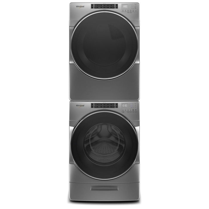 Whirlpool 5.8 Front-Load Washer and 7.4 Cu. Ft. Gas Dryer with Steam – Chrome Shadow 
