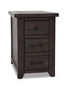 Morgan 16\" Rustic Powered Chairside Table with Storage - Dark Brown with Reclaimed Wood