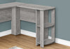Eason 47" L-Shaped Office Desk with Shelf - Grey|Bureau en forme de L Eason de 47 po avec tablette - gris