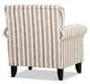 Wynn Linen-Look Fabric Accent Chair - Stripe 