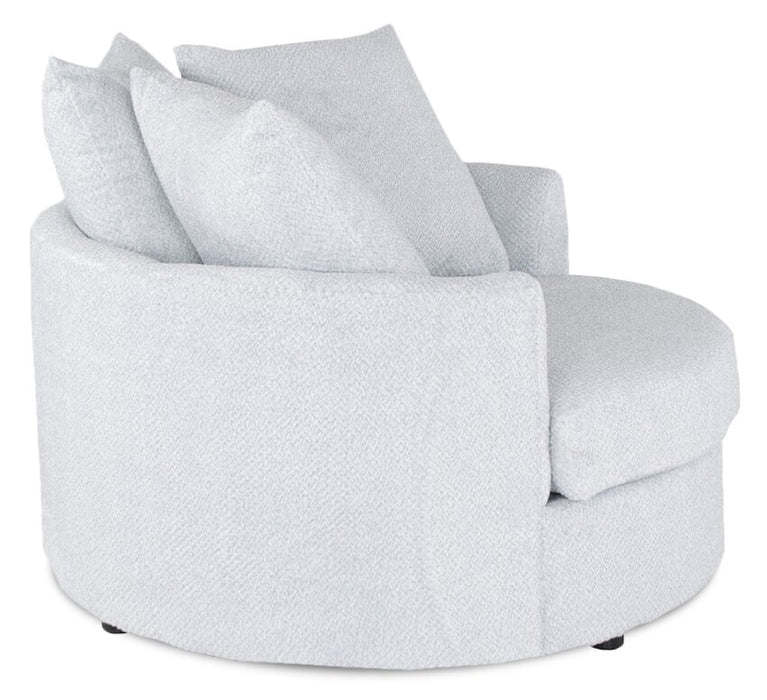 Made in Canada Grande 48\" Chenille Fabric Cuddler Accent Chair - Teddy Star Grey 