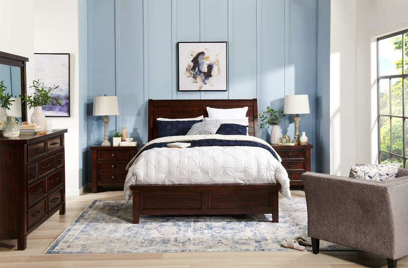 Sonoma 6pc Bedroom Set with Bed, Dresser, Mirror & Nightstand, Mango Brown - Queen Size