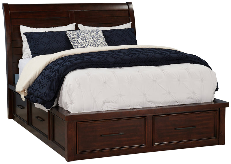Sonoma 6pc Bedroom Set with Storage Bed, Dresser, Mirror & Nightstand, Mango Brown - King Size
