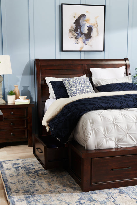 Sonoma Platform Storage Bed with Headboard & Frame, Mango Brown - King Size