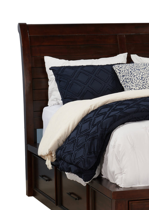 Sonoma 6pc Bedroom Set with Storage Bed, Dresser, Mirror & Nightstand, Mango Brown - King Size