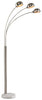 Brushed Steel 3-Light Arc Floor Lamp