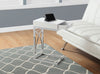 Turin Accent Table – Glossy White - Modern style End Table in White Metal and Wood