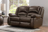 Toreno Genuine Leather Reclining Loveseat - Brown 