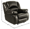 Toreno Genuine Leather Rocker Recliner - Grey 