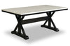 Verona Dining Table with Culture Marbled Top, Trestle Base, 70"W - White