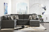 Verona 2-Piece Brushed Linen-Look Fabric Right-Facing Sectional - Charcoal 