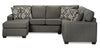Verona 2-Piece Brushed Linen-Look Fabric Left-Facing Sectional - Charcoal 
