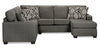 Verona 2-Piece Brushed Linen-Look Fabric Right-Facing Sectional - Charcoal 