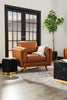 Vivia Top-Grain Genuine Leather Chair - Caramel 