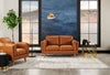 Vivia Top-Grain Genuine Leather Loveseat - Caramel 