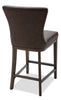 Quinn Counter-Height Stool – Brown - Contemporary style Bar Stool in Brown Rubberwood and Bonded Leather